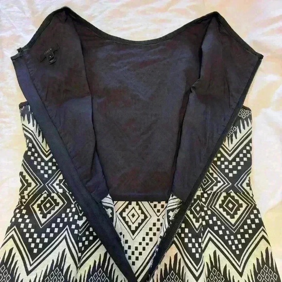 J Crew women’s dress 6 diamond ikat midi gray cream black belted excel pre-owned - Picture 11 of 14